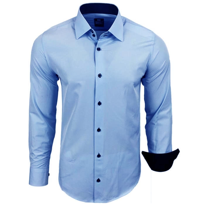 RUSTY NEAL košile pánská R-44 dlouhý rukáv slim fit XXL, světle modrá