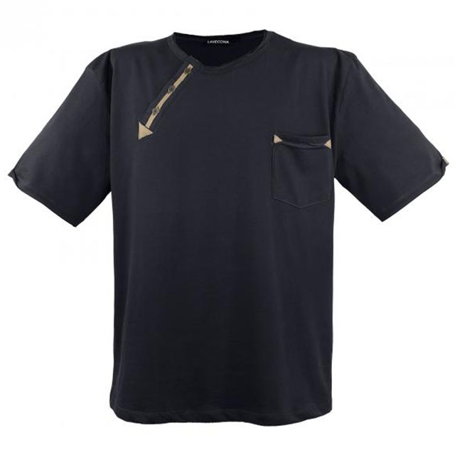 LAVECCHIA tričko pánské LV-116 nadměrná velikost 3XL, černá