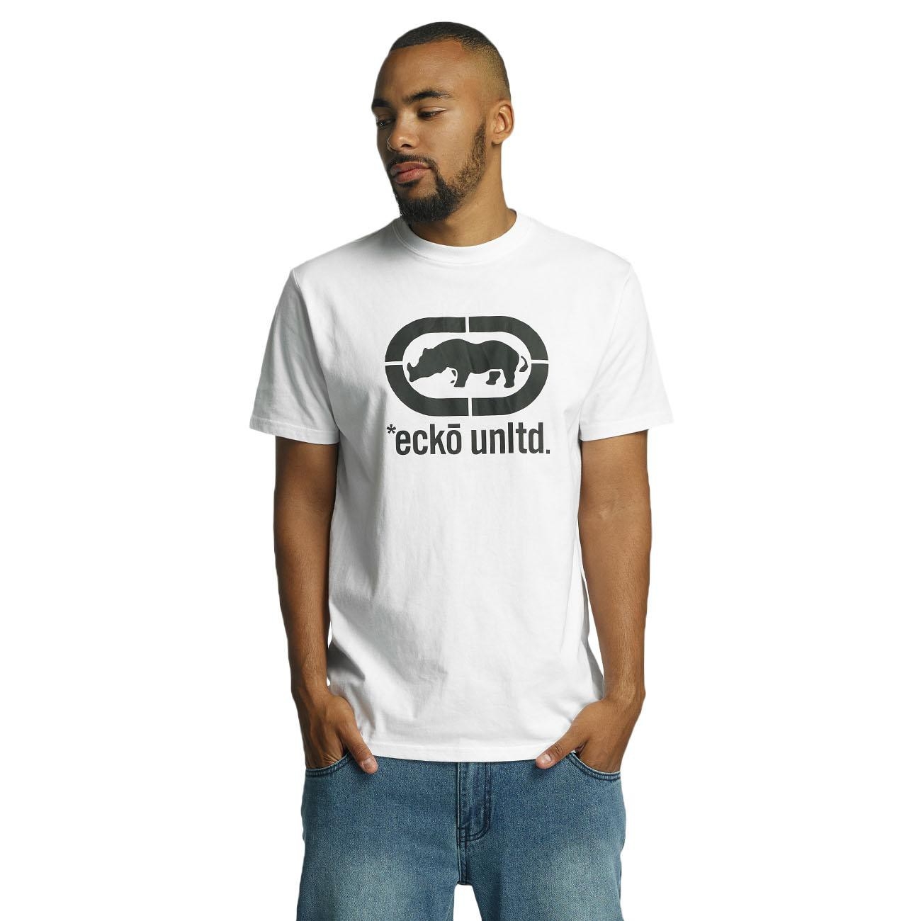 Ecko Unltd. tričko pánské John Rhino T-Shirt White/Black S, bílá