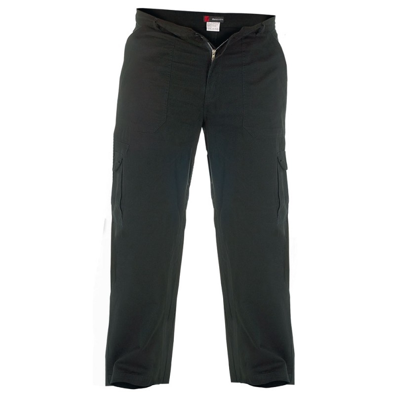 DUKE kalhoty pánské CARGO kapsáče nadměrná velikost 40, černá