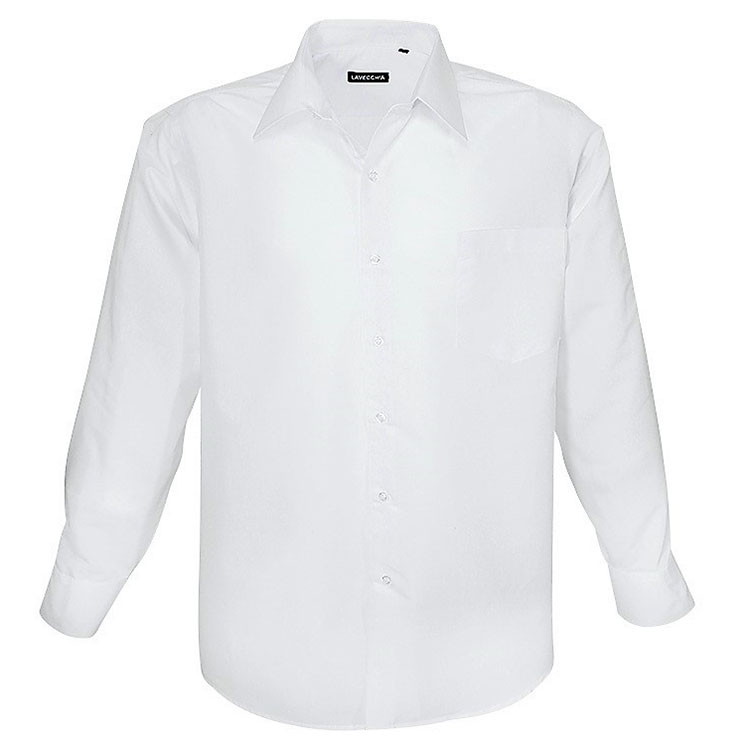 LAVECCHIA košile pánská HLA1314-02 nadměrná velikost 6XL, bílá